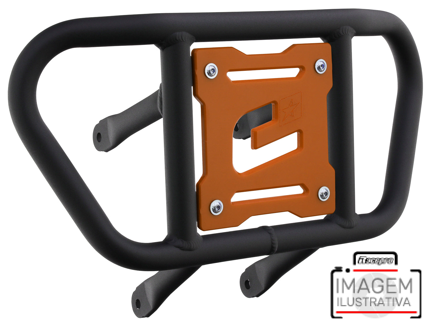 Crosspro - Front Bumper CR02 For 450 XC (ATV), 525 XC (ATV), KTM 450 SX (ATV), 505 SX (ATV)-Textured Black Tube / Orange Plate