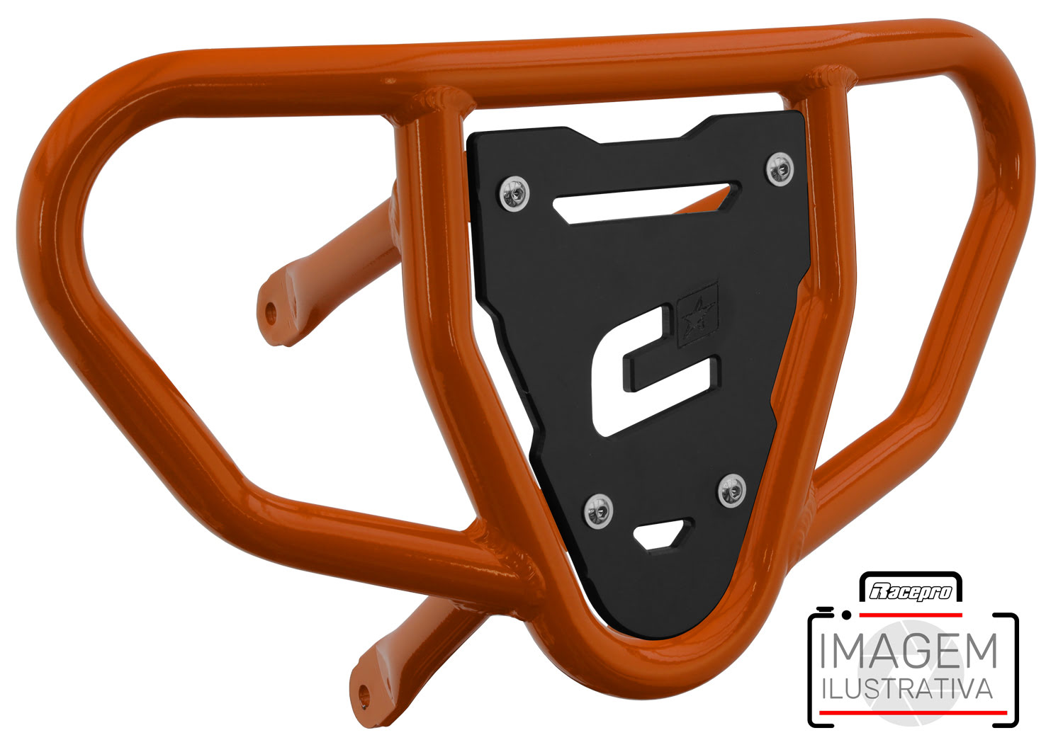 Crosspro - Front Bumper CR03 For Yamaha YFM 700 Raptor-Orange Tube / Black Plate