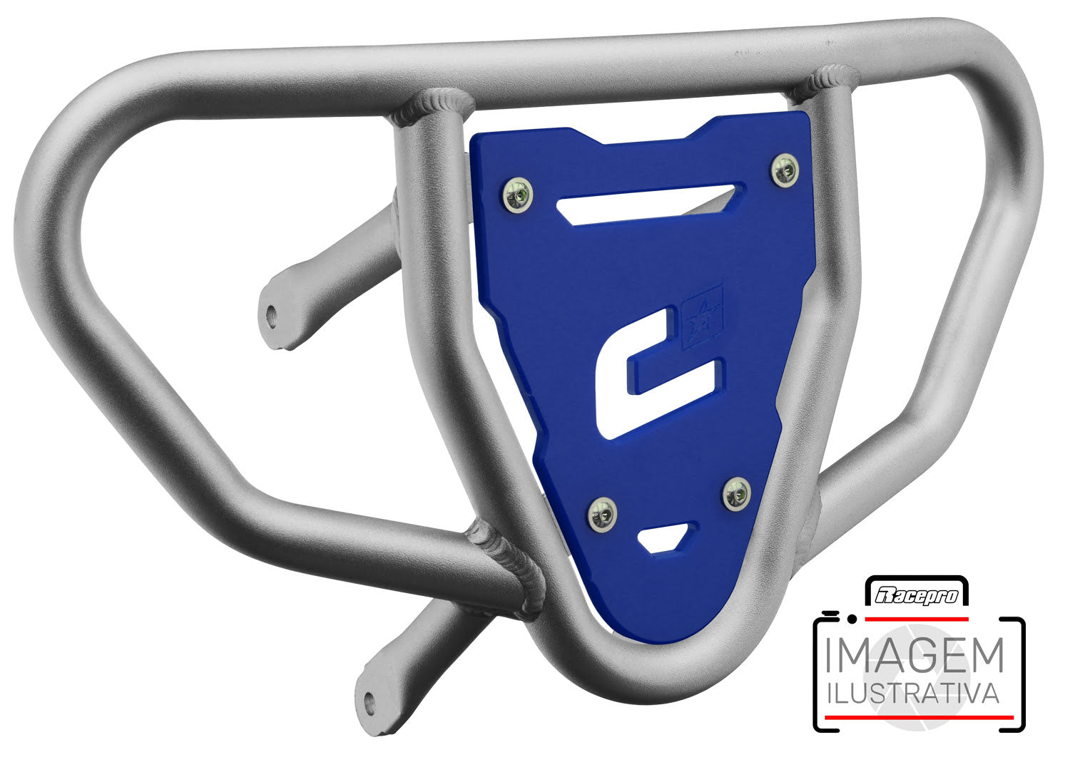 Crosspro - Front Bumper CR03 For Can Am (BRP) DS 450-Ice Polish Tube / Blue Plate