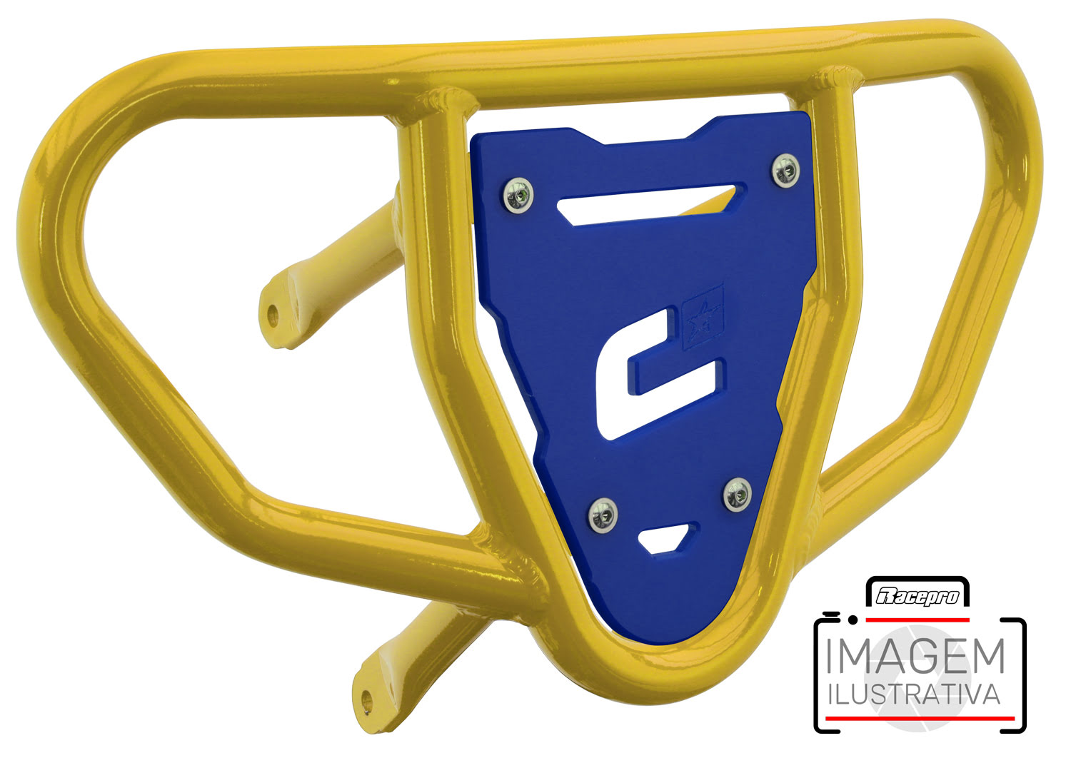 Crosspro - Front Bumper CR03 For Yamaha YFM 660 Raptor-Yellow Tube / Blue Plate
