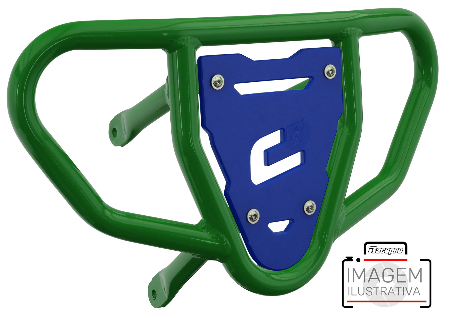 Crosspro - Front Bumper CR03 For 450 XC (ATV), 525 XC (ATV), KTM 450 SX (ATV), 505 SX (ATV)-Green Tube / Blue Plate