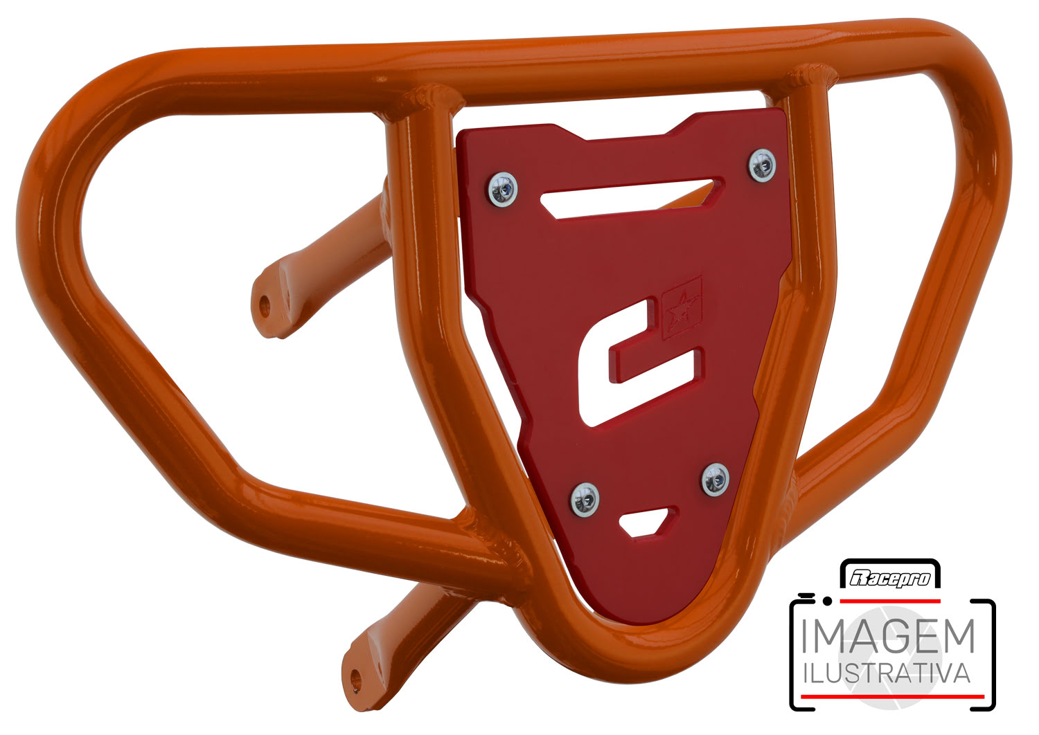 Crosspro - Front Bumper CR03 For 450 XC (ATV), 525 XC (ATV), KTM 450 SX (ATV), 505 SX (ATV)-Orange Tube / Red Plate
