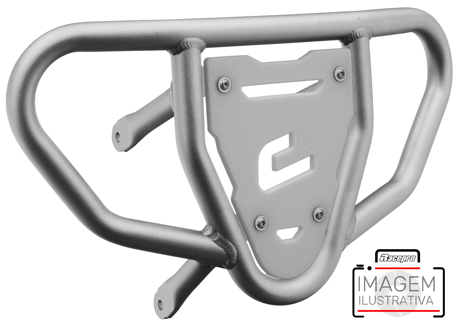 Crosspro - Front Bumper CR03 For Kawasaki KFX 450R-Ice Polish Tube / White Plate