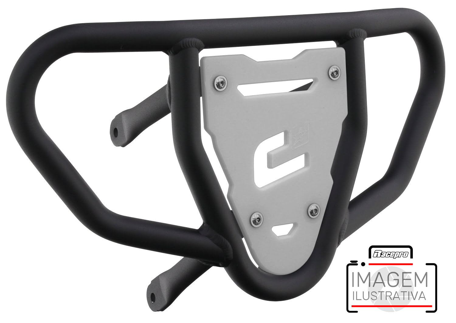 Crosspro - Front Bumper CR03 For 450 XC (ATV), 525 XC (ATV), KTM 450 SX (ATV), 505 SX (ATV)-Textured Black Tube / White Plate