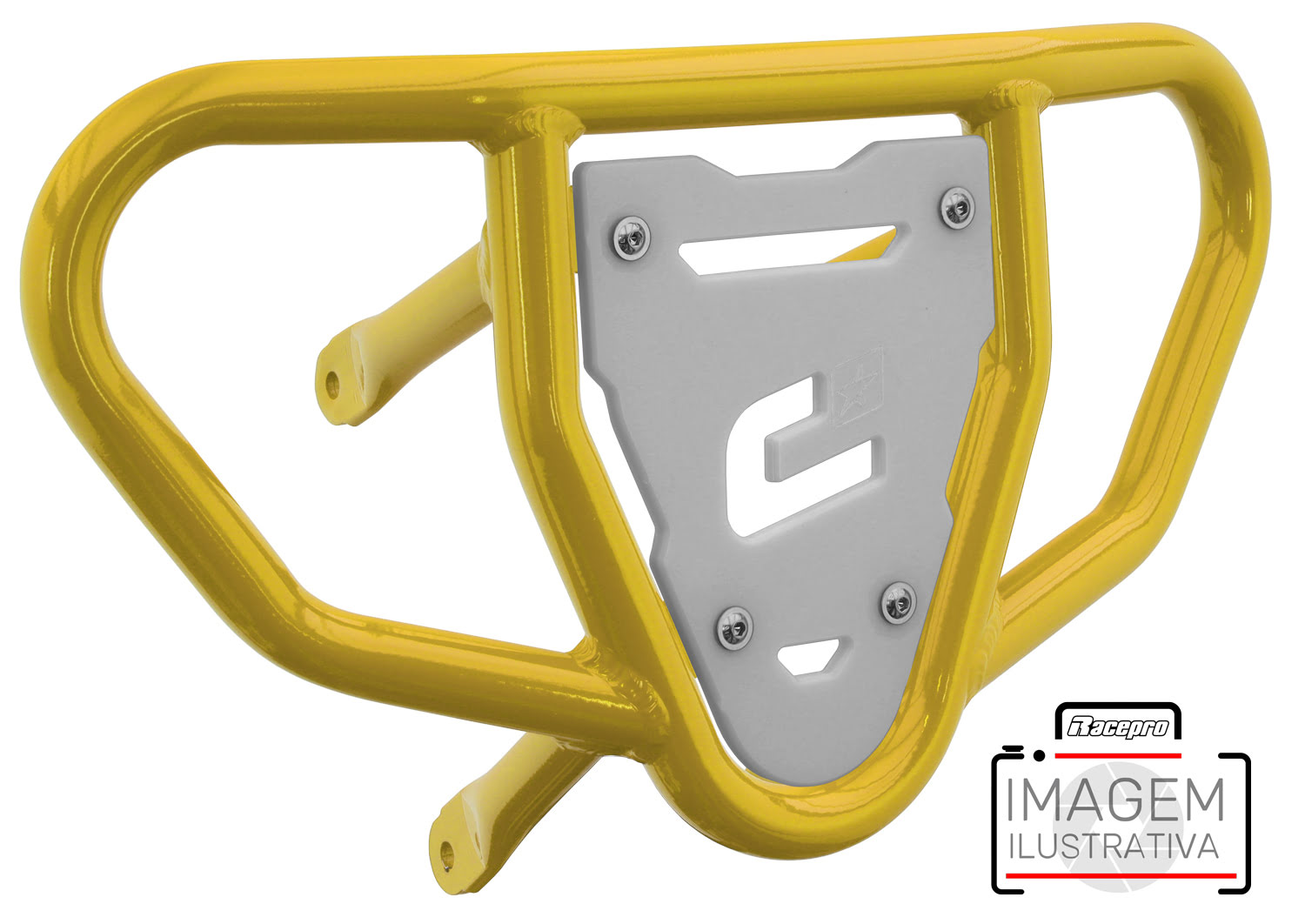Crosspro - Front Bumper CR03 For Yamaha YFM 660 Raptor-Yellow Tube / White Plate