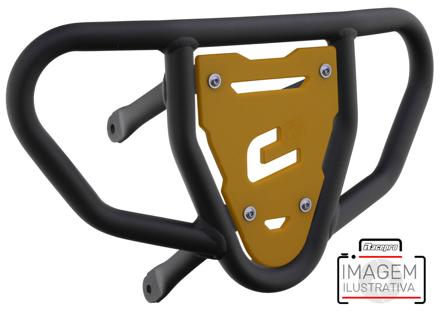 Crosspro - Front Bumper CR03 For Yamaha YFM 700 Raptor-Textured Black Tube / Yellow Plate