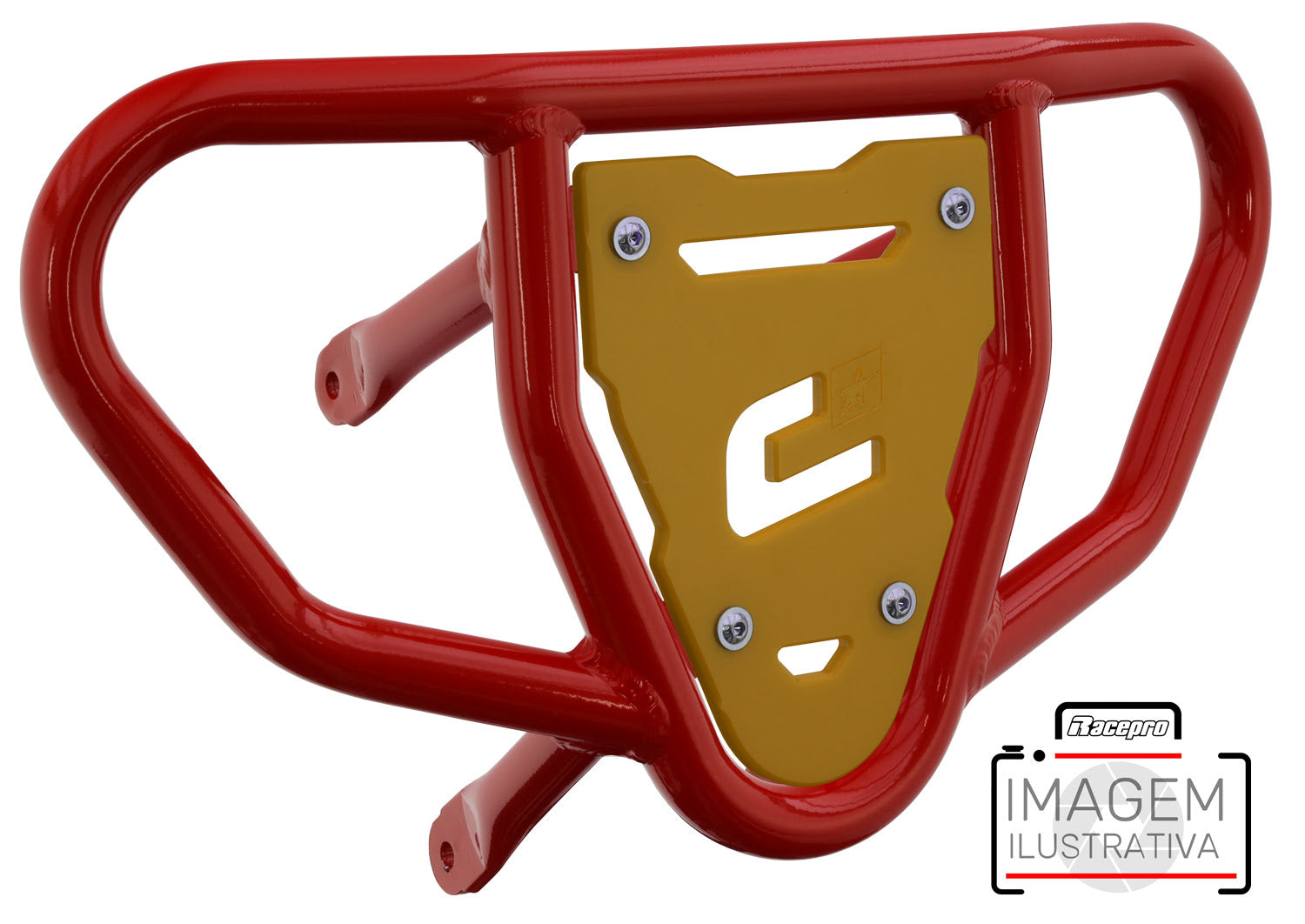 Crosspro - Front Bumper CR03 For 450 XC (ATV), 525 XC (ATV), KTM 450 SX (ATV), 505 SX (ATV)-Red Tube / Yellow Plate