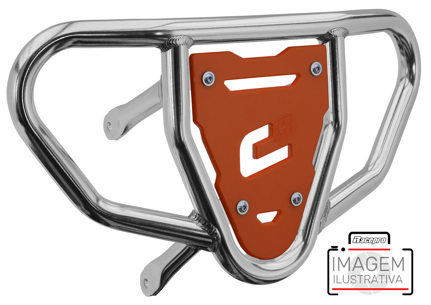 Crosspro - Front Bumper CR03 For 450 XC (ATV), 525 XC (ATV), KTM 450 SX (ATV), 505 SX (ATV)-Polish Tubo / Orange Plate