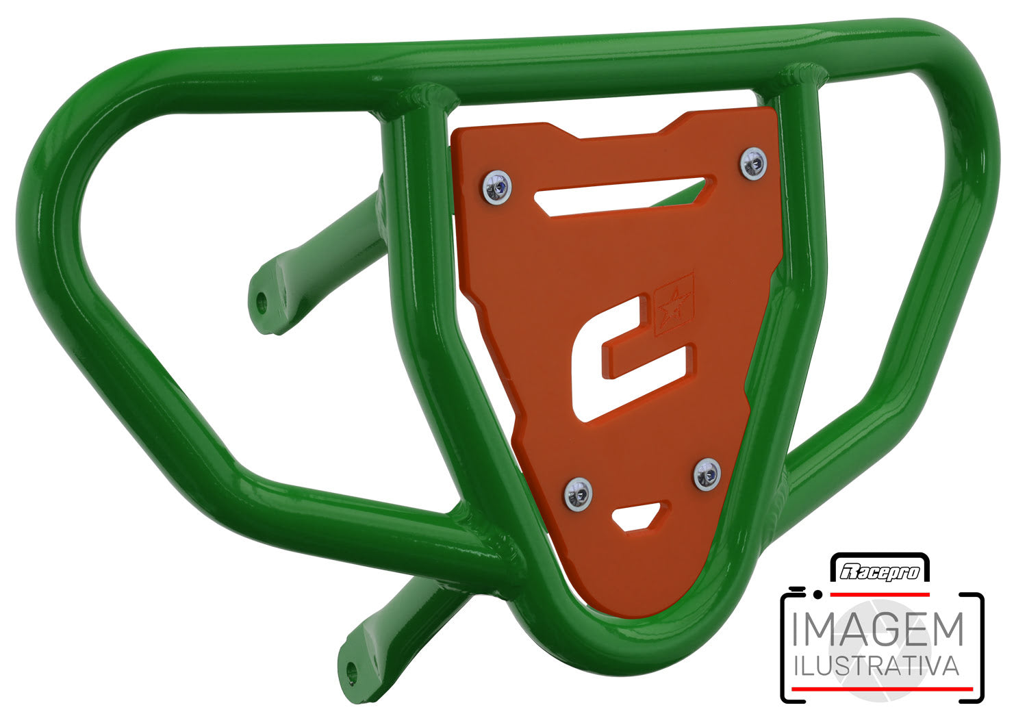 Crosspro - Front Bumper CR03 For 450 XC (ATV), 525 XC (ATV), KTM 450 SX (ATV), 505 SX (ATV)-Green Tube / Orange Plate