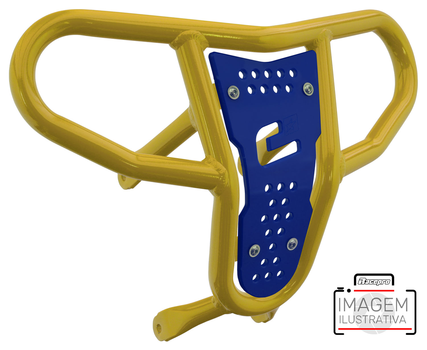 Crosspro - Front Bumper CR04 For 450 XC (ATV), 525 XC (ATV), KTM 450 SX (ATV), 505 SX (ATV)-Yellow Tube / Blue Plate