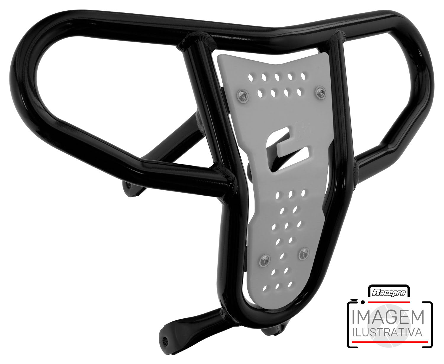 Crosspro - Front Bumper CR04 For Yamaha YFM 660 Raptor-Black Tube / White Plate