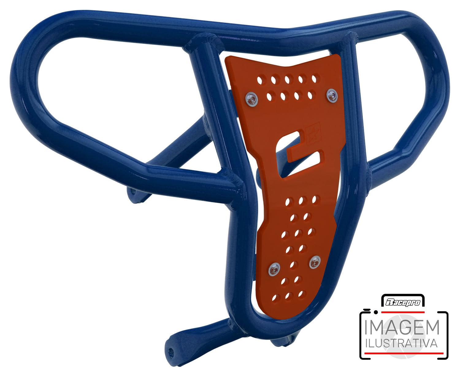 Crosspro - Front Bumper CR04 For Yamaha YFM 700 Raptor-Blue Tube / Orange Plate