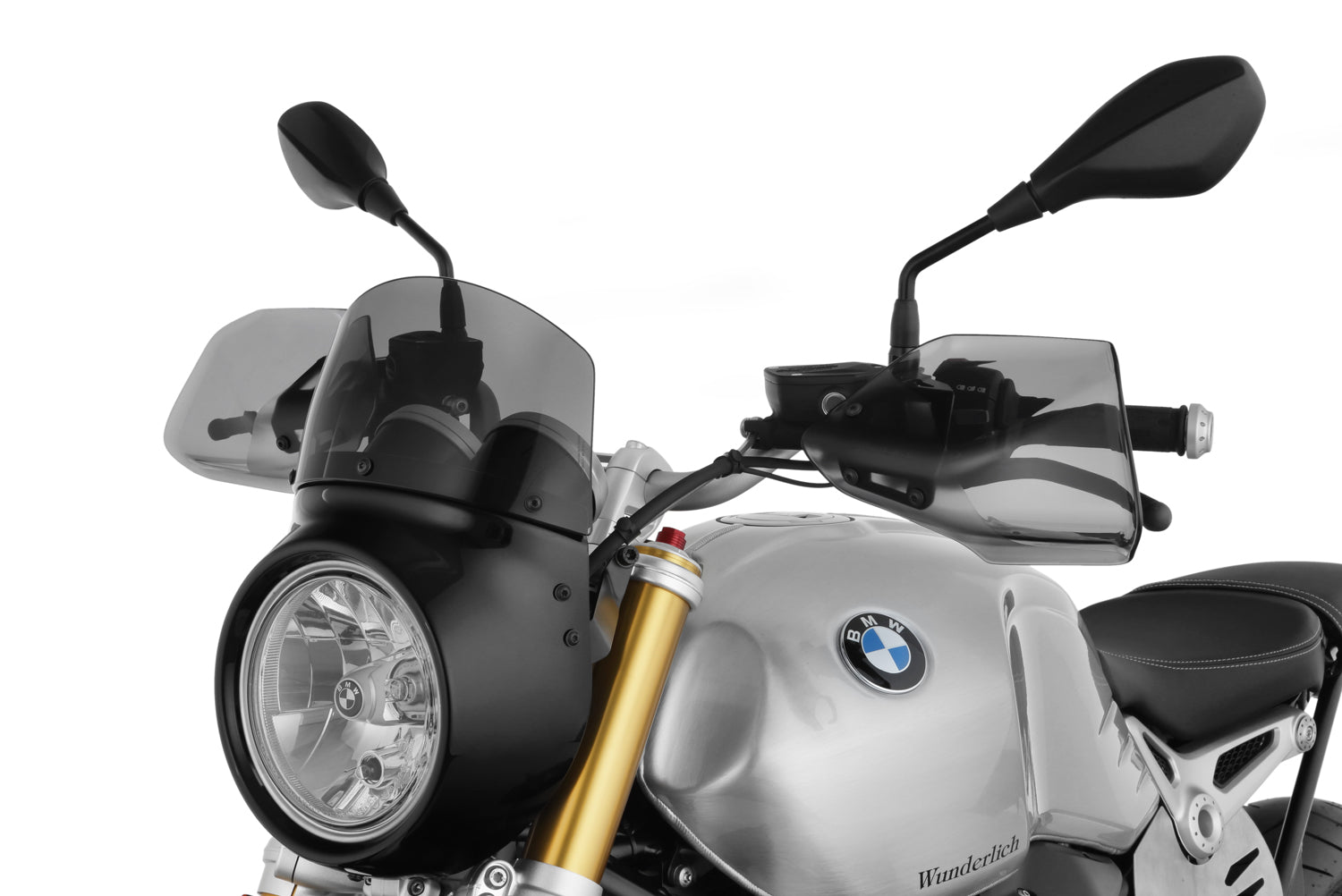 Short windshield for »VINTAGE« cockpit fairing for the R nine T. Available in transparent, smoky and yellow.