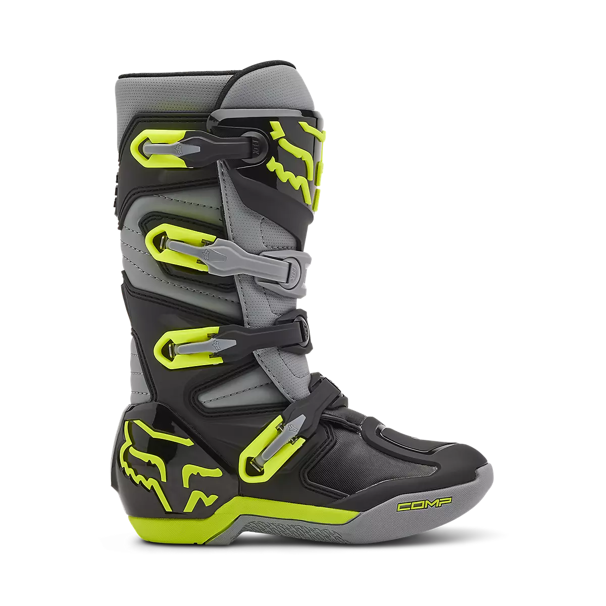 Fox Racing - Comp Boot Youth-Grey/Yellow (30471-086)