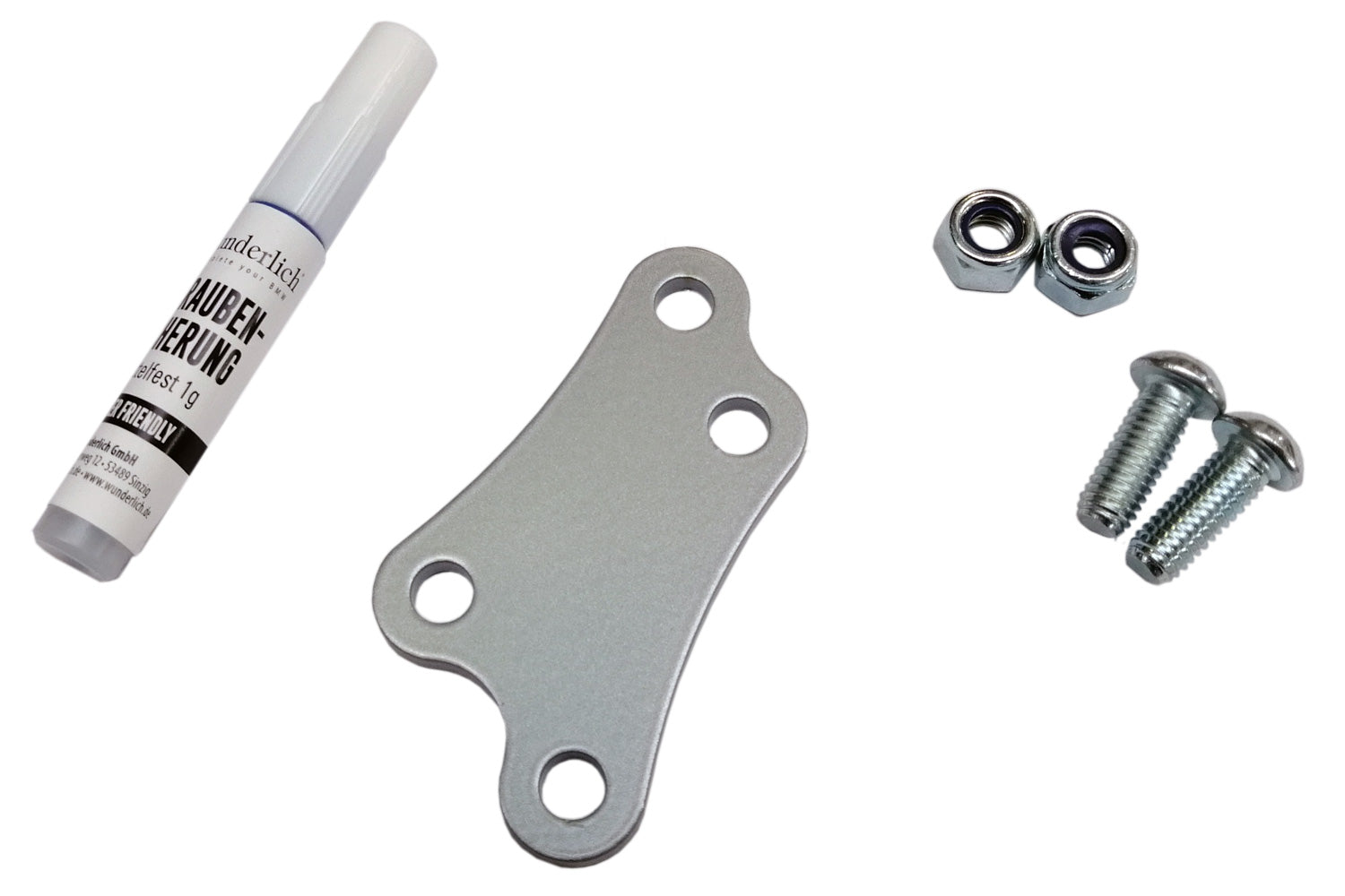 Easy to mount kit for lowering the foot brake lever by approx. 12 mm. Ideal adjustment e.g. when using our Vario EVO1 footrest