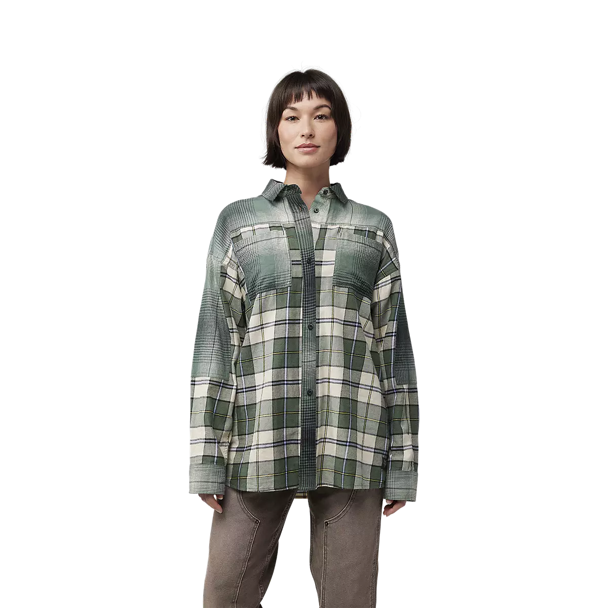 Fox Racing - Womens Oversized Flannel Shirt-Heather Green (32827-510)
