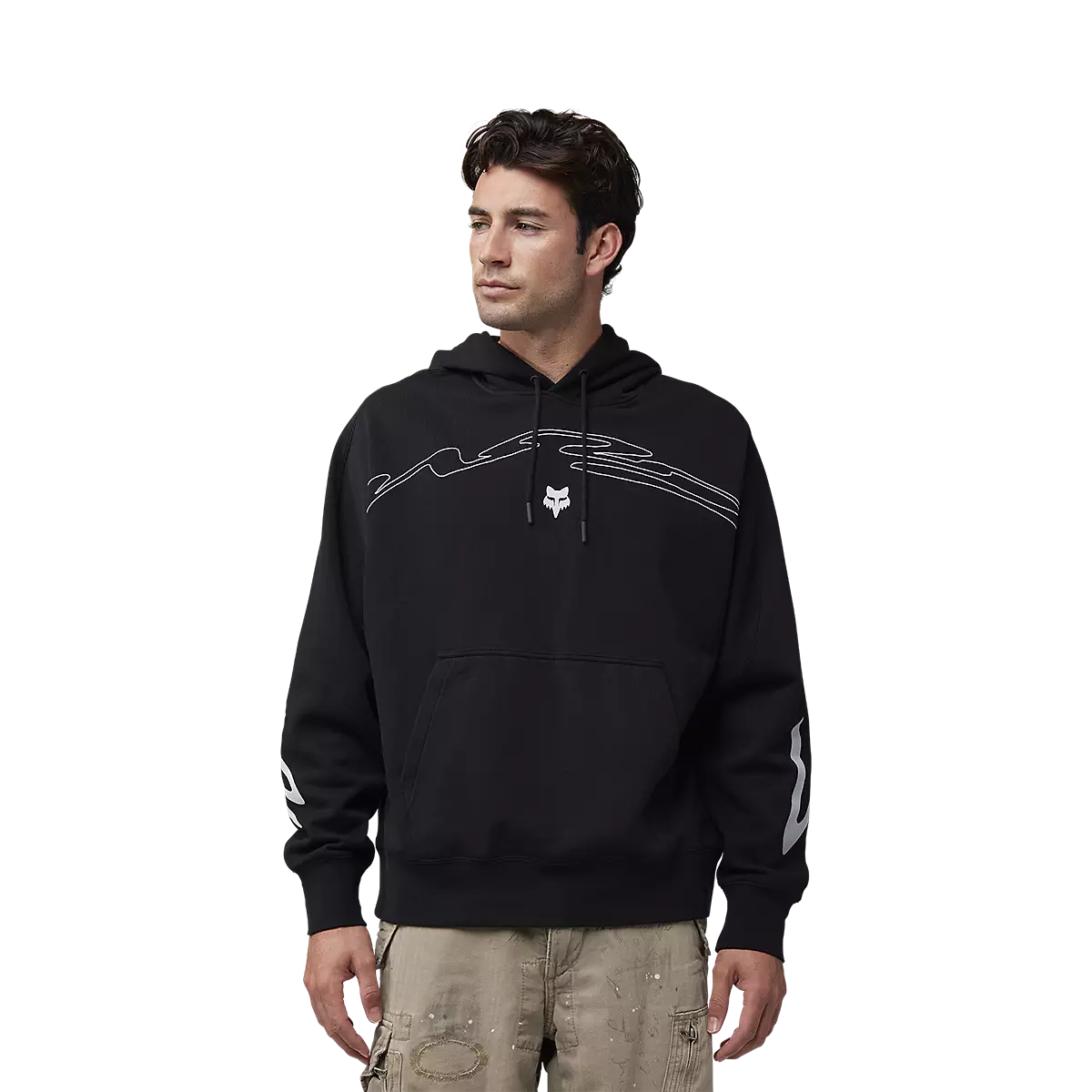 Fox Racing - Energy Face Oversized Pullover Hoodie-Black (32895-001)