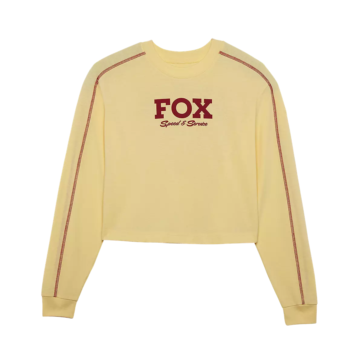 Fox Racing - Womens Speed & Service Long Sleeve Crop Tee-Pale Yellow (32910-274)