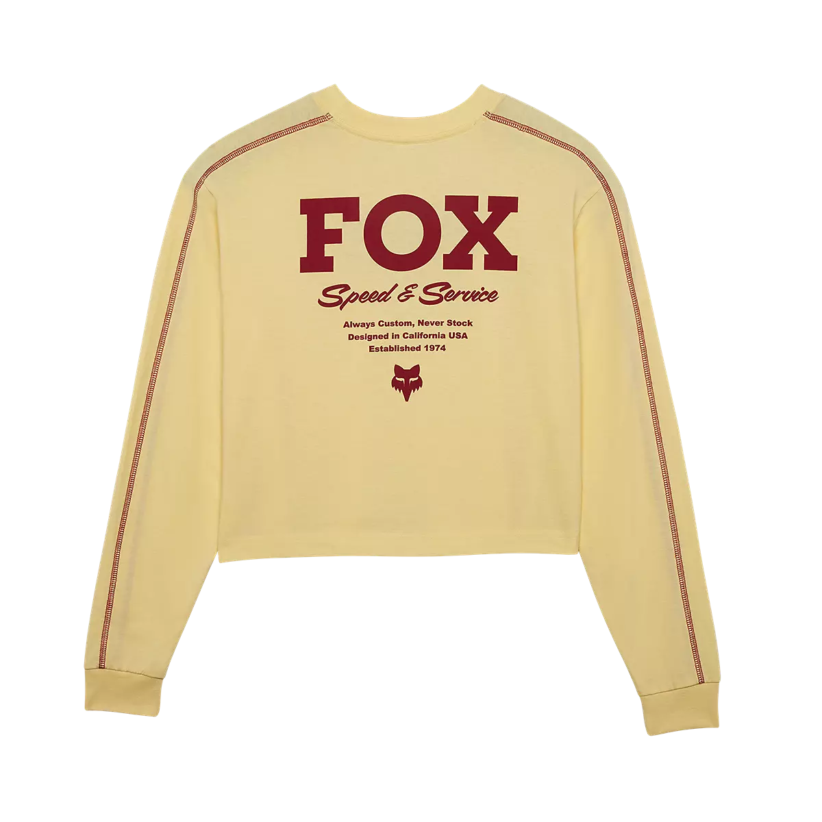 Fox Racing - Womens Speed & Service Long Sleeve Crop Tee-Pale Yellow (32910-274)