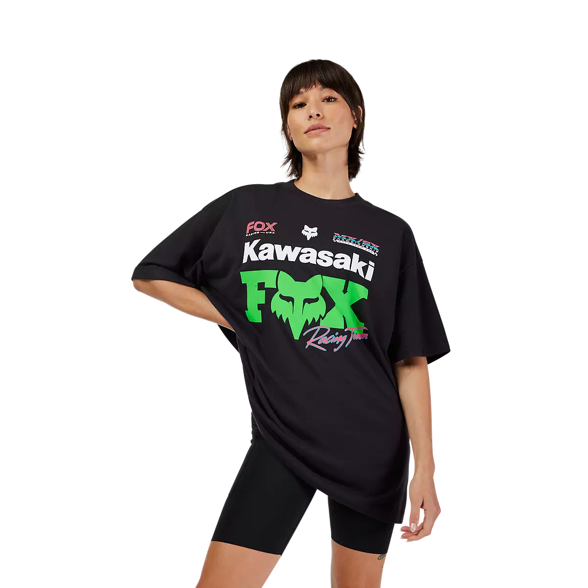 Fox Racing - Womens Fox X Kawasaki Oversized Short Sleeve Tee-Black (33586-001)