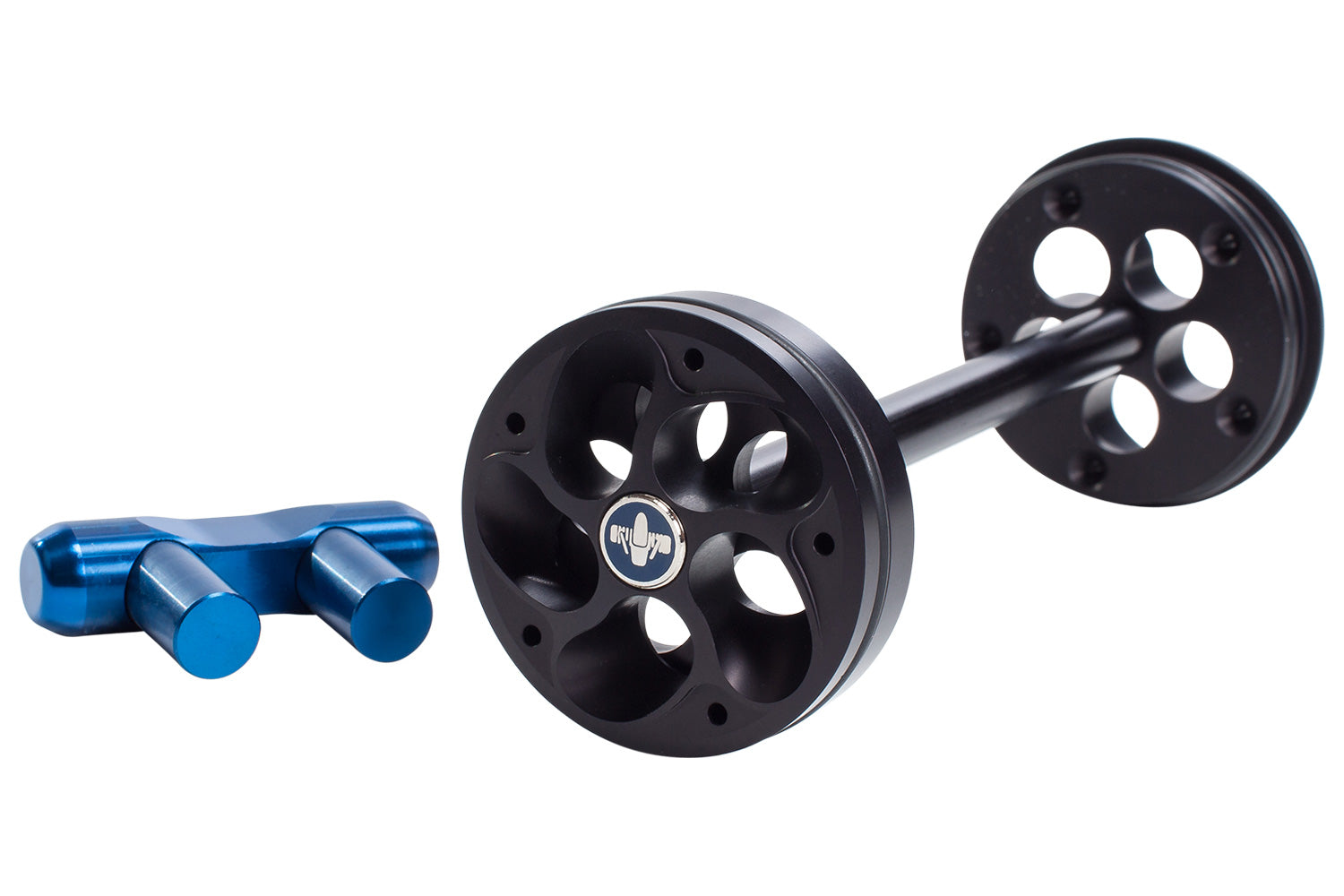 The silver anodised aluminium hub cover »TORNADO« close the hub tunnel dynamically at both ends. For BMW R 1200, K 1200, K 1300 models.