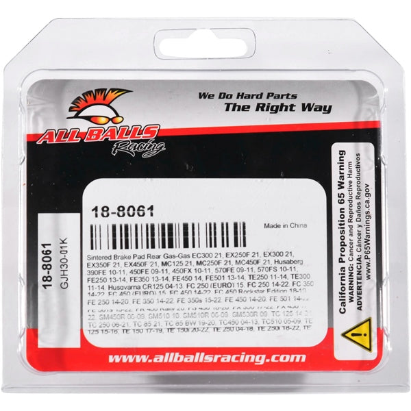 AllBallsRacing-18-8061 BRAKE PAD ALL BALLS 18-8061 714205025743