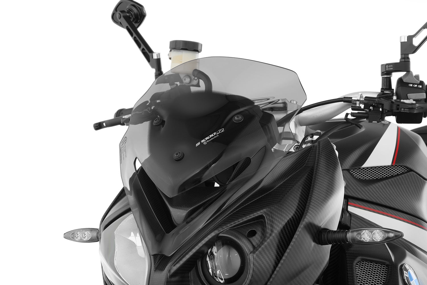 Sport windshield for the S 1000R with an optimal profile and uniformly distributed approaching flow at any speed.