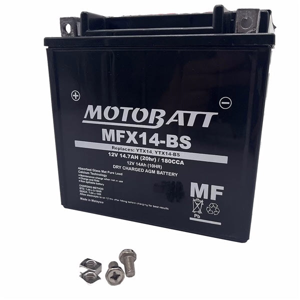 Motobatt-MFX14-BS BATTERY YTX MFX AGM MOTOBATT MFX14-BS