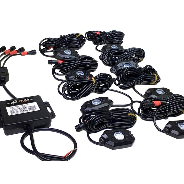 QuakeLed-ROCK LIGHT RGB W/CONTROLLER 8 PCS QTL767