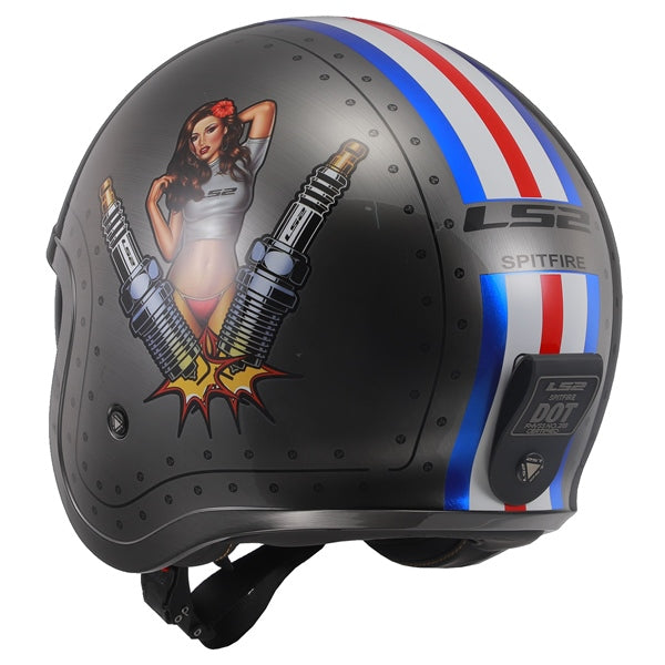 LS2-HELM SPITFIRE SPARK BRUSHED ALLOY 2XL 599-1176 6934432874530
