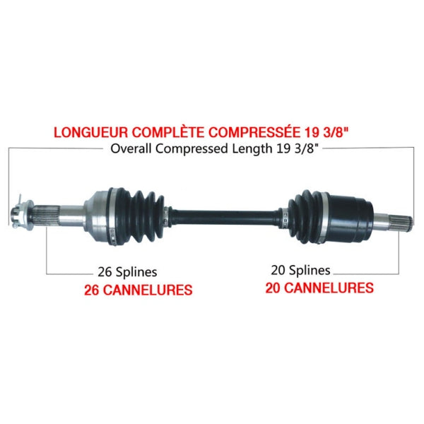 Kimpex - Complete Front Left Axle for Honda (HON-7030K)