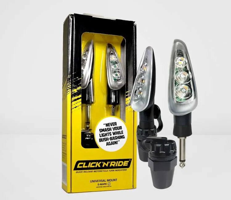 Click n Ride - 4-Piece Set of Quick Release LED Turn Signals