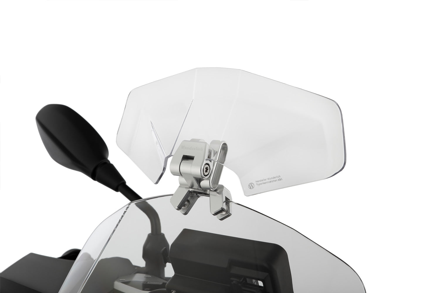 Wunderlich windshield extension Vario-ERGO 3D+ transparent, perfect wind protection thanks to the clever add-on spoiler