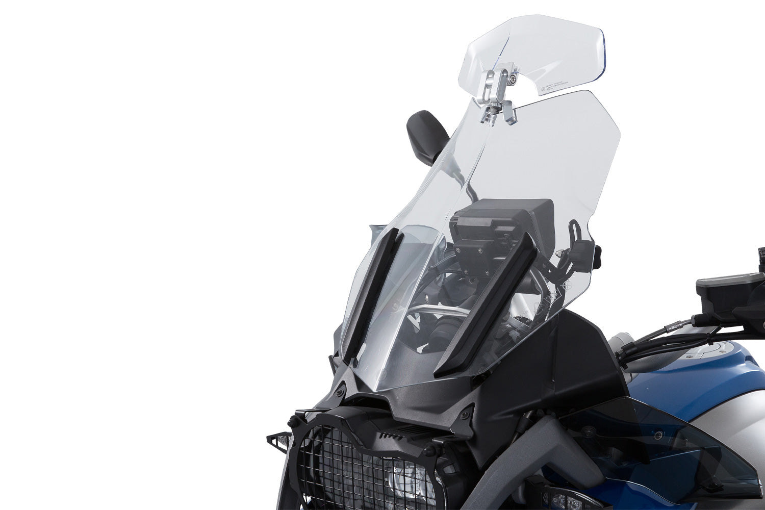 Wunderlich windshield extension Vario-ERGO 3D+ transparent, perfect wind protection thanks to the clever add-on spoiler