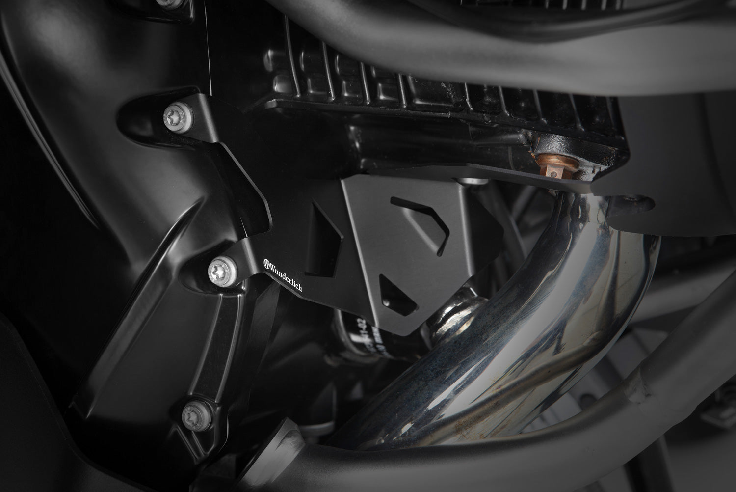 Wunderlich oxygen sensor guard black anodised BMW R 1250 GS Adv. effective protection, protects the oxygen sensor, reduces dirt.