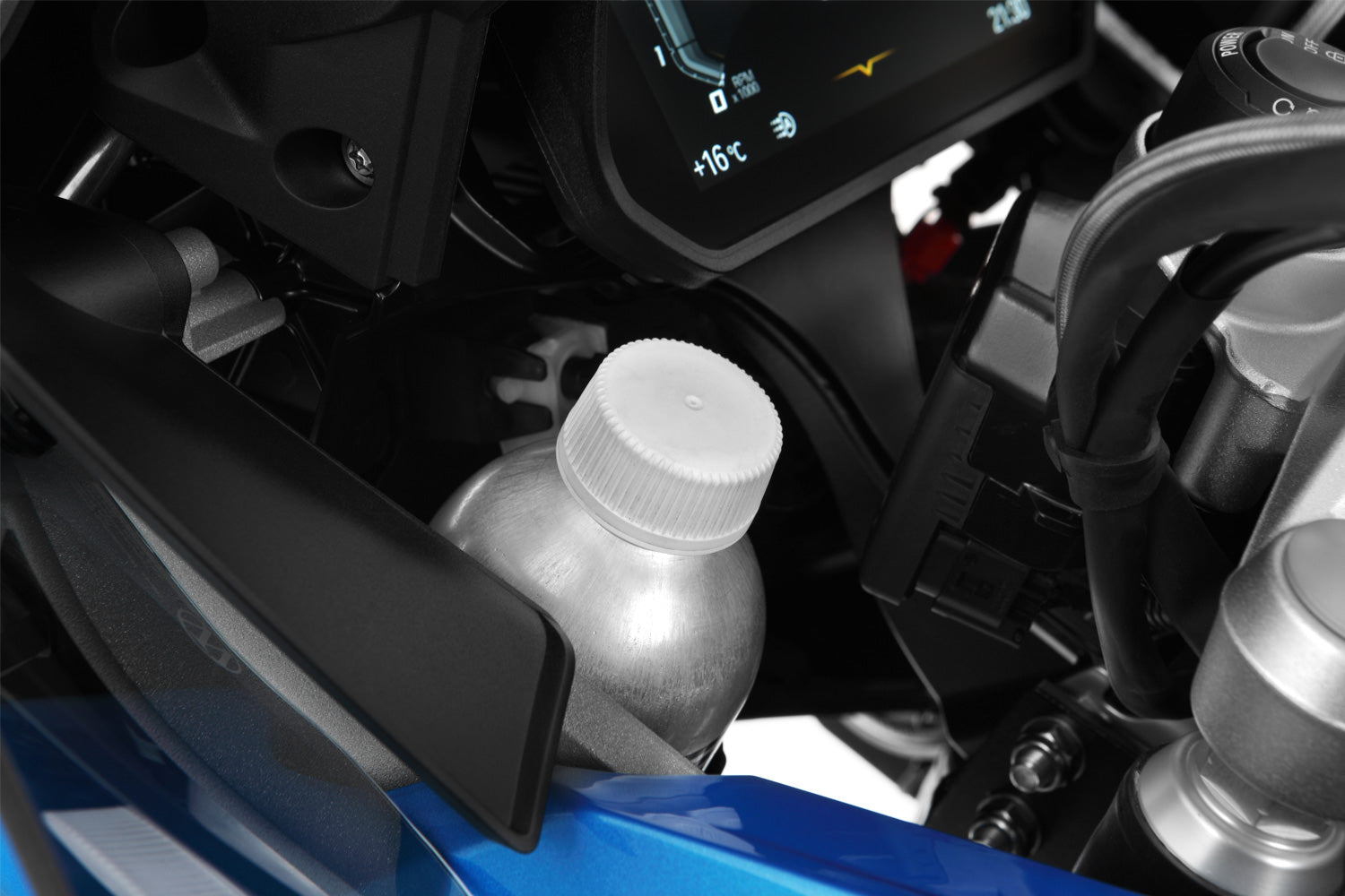 Universal, non-slip bottle holder with retaining strap ✔ Premium components ✔ Integrated design ➜ Order now