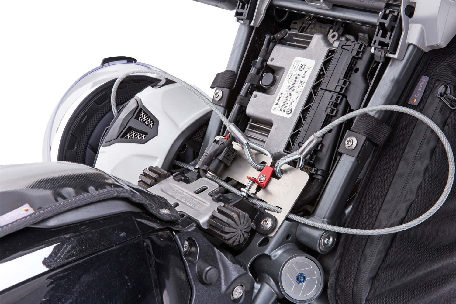 Wunderlich helmet anti-theft system „HelmLock“. The safest helmet protection.