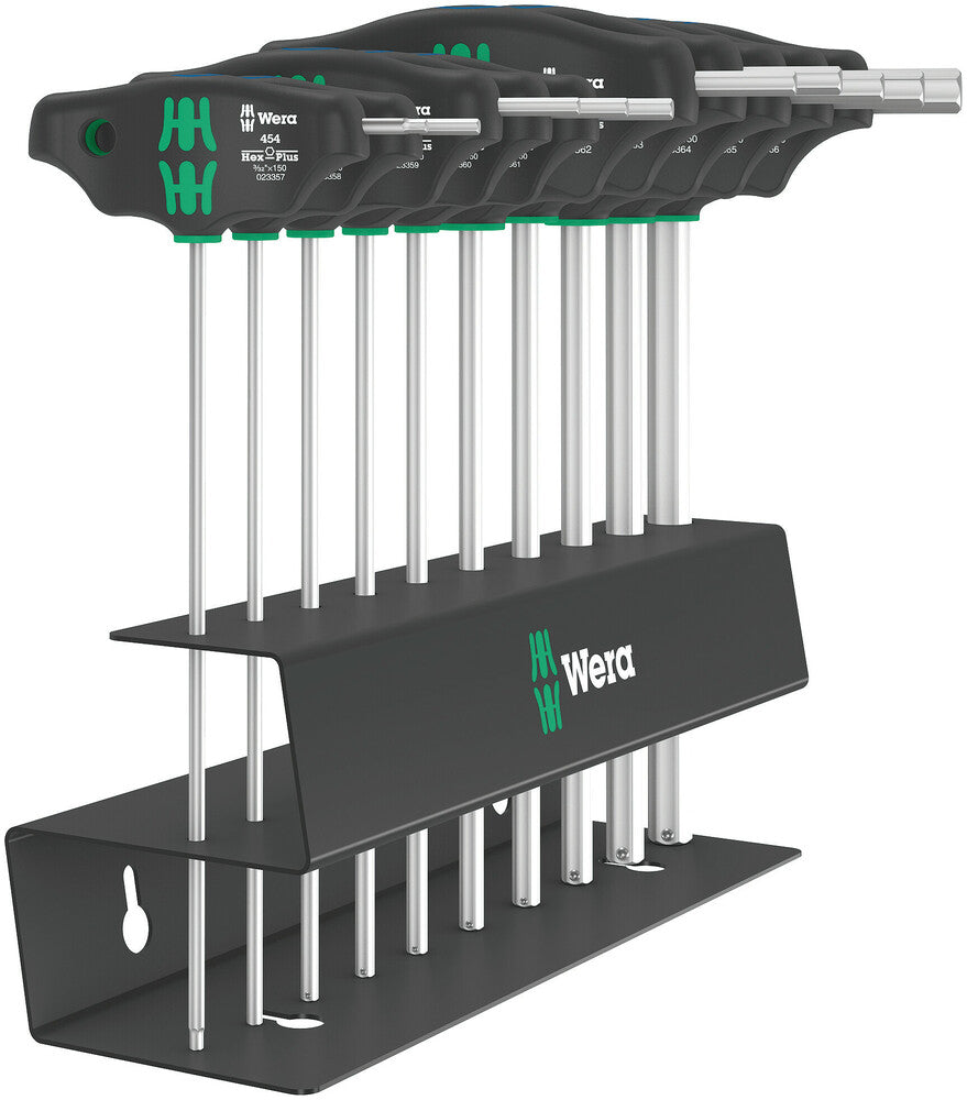 Wera Tools - 454/10 HF Set Imperial 2 Screwdriver set T-handle Hex-Plus screwdrivers with holding function, imperial