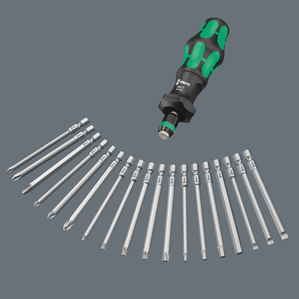 Wera Tools - 826 T Kraftform Turbo bit-holding screwdriver handle with Rapidaptor quick-release chuck