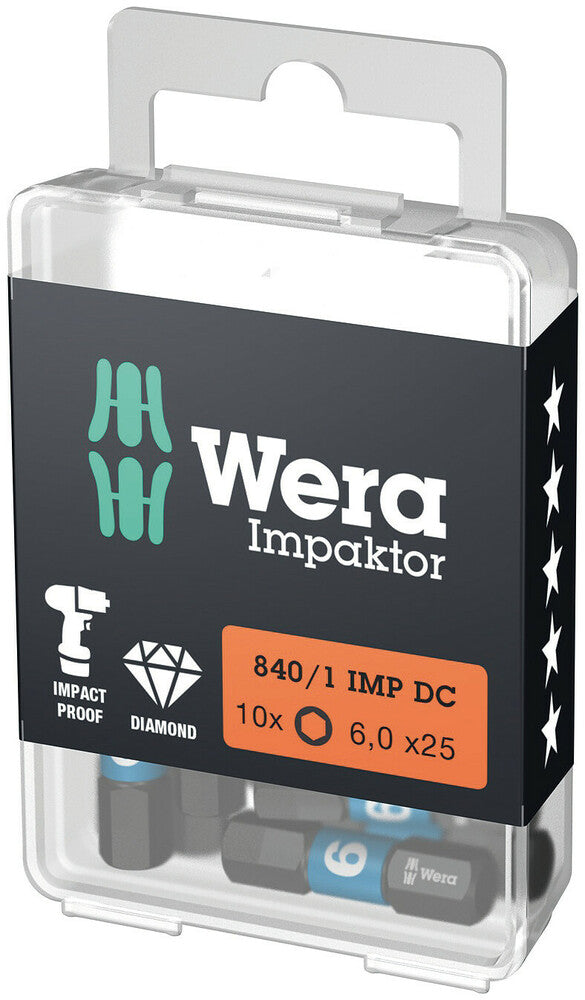 Wera Tools - 840/1 IMP DC Hex-Plus DIY Impaktor bits