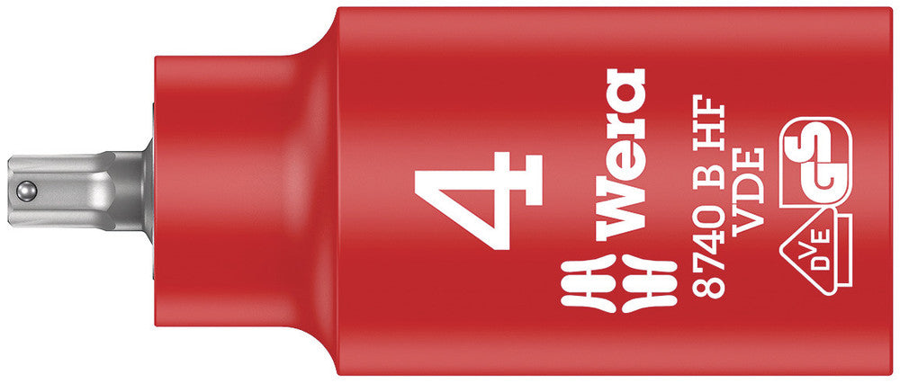 Wera Tools - 8740 B VDE HF Zyklop Hex bit socket, insulated, with holding function, 3/8" drive