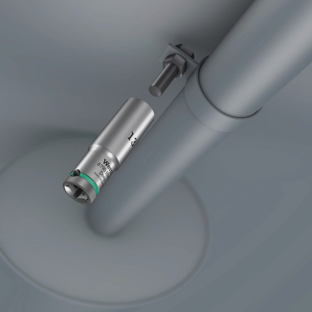 Wera Tools - Magnetic socket rail C Deep 1 socket set, 1/2" drive