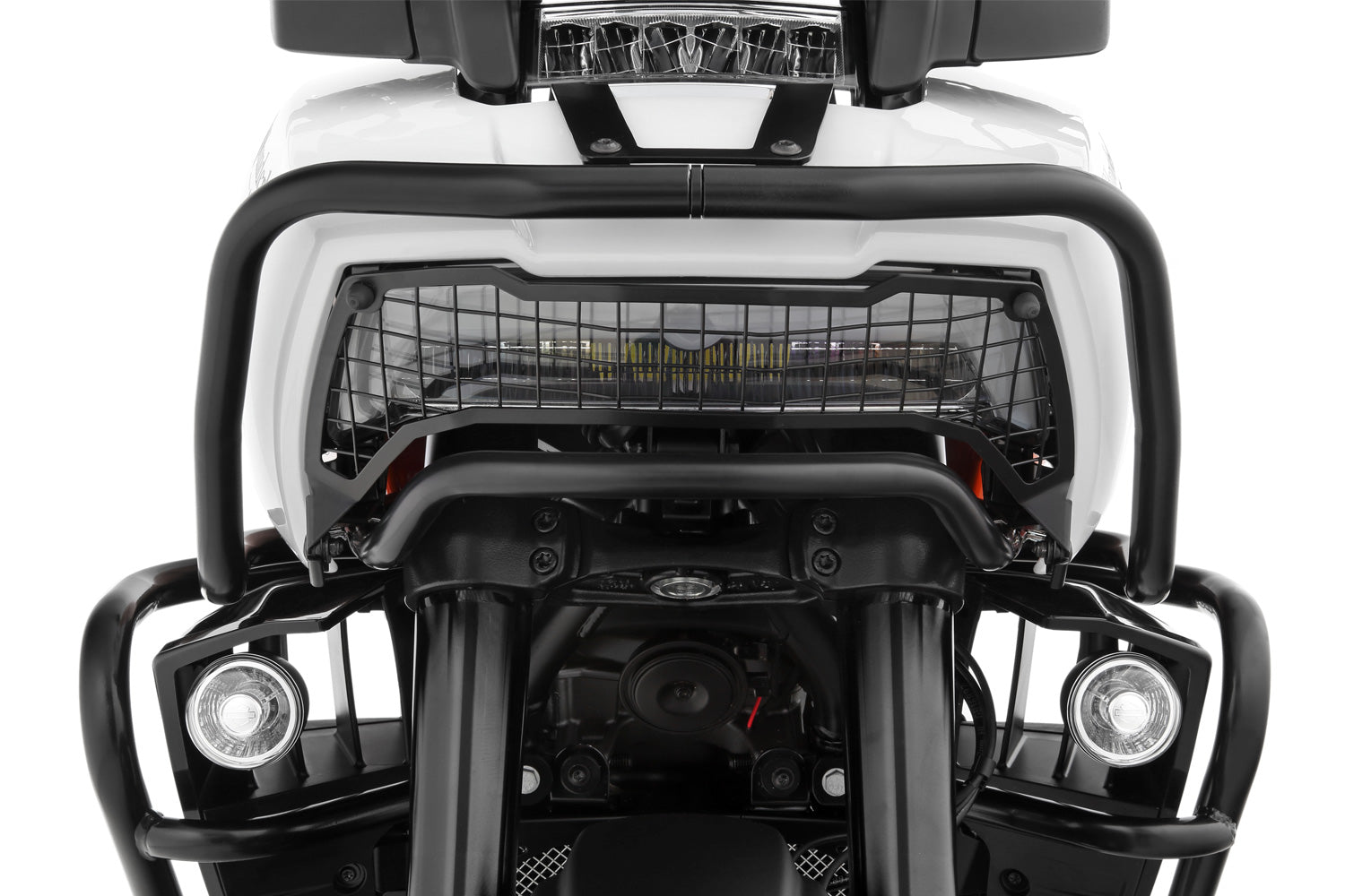Wunderlich headlight protection grill, foldable, for the Harley-Davidson Pan America 1250 reliably protects the original headlight from...