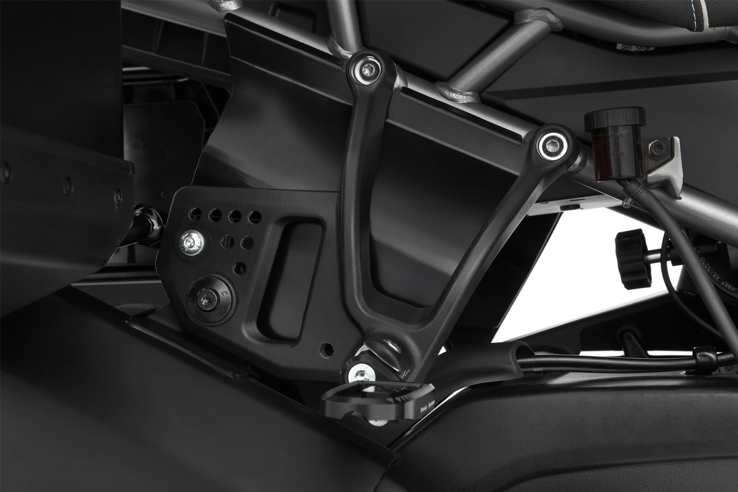 Reliably protects pillion rider's legs and feet from swirling spray and road debris on rainy rides, increasing comfort