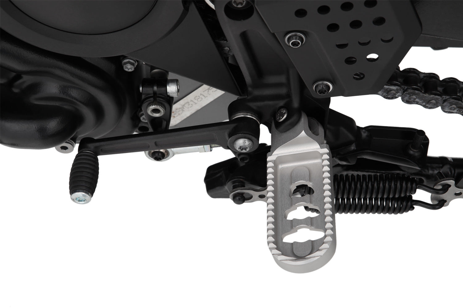 Lowering by 22 mm compared to the position of the original footrests