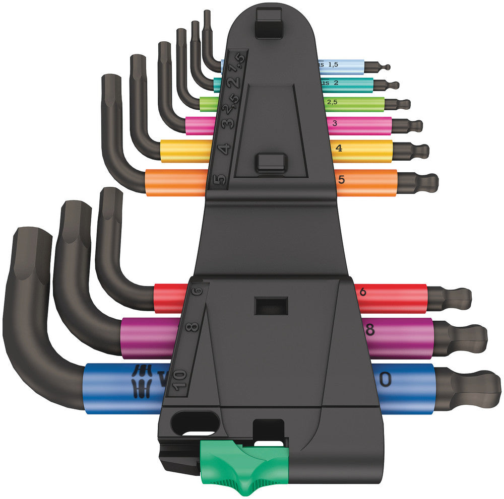 Wera Tools - 950/9 Hex-Plus Multicolour 2 L-key set, metric, BlackLaser
