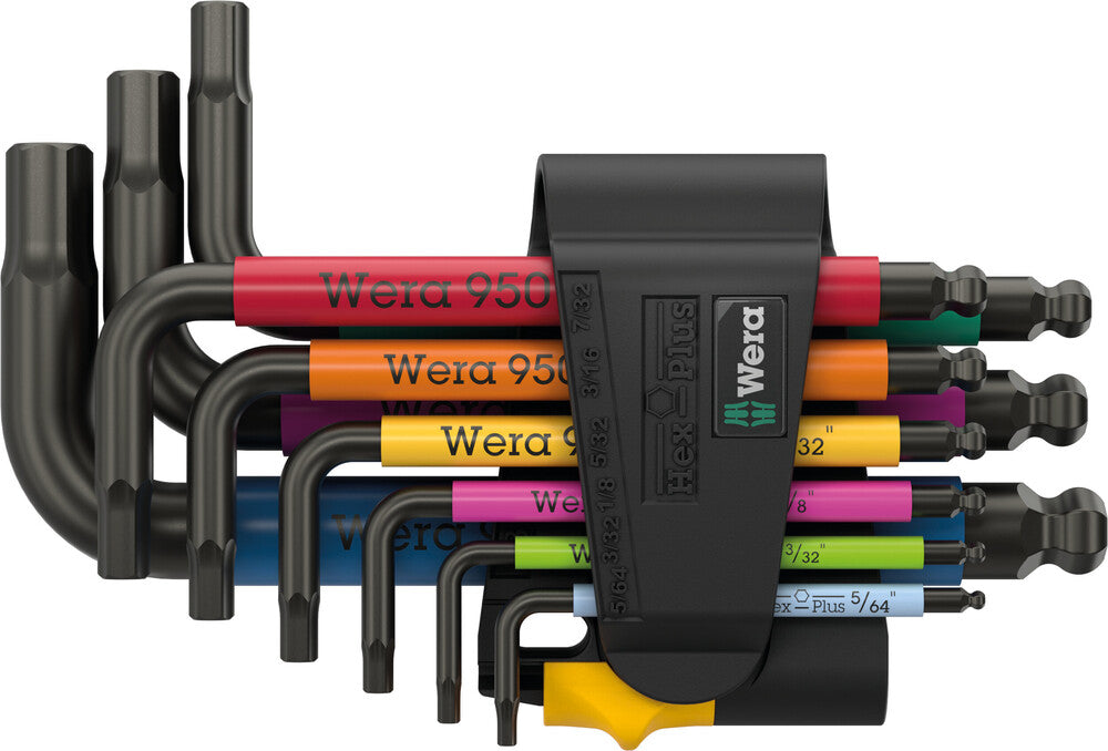 Wera Tools - 950/9 Hex-Plus Multicolour Imperial 3 L-key set, imperial, BlackLaser
