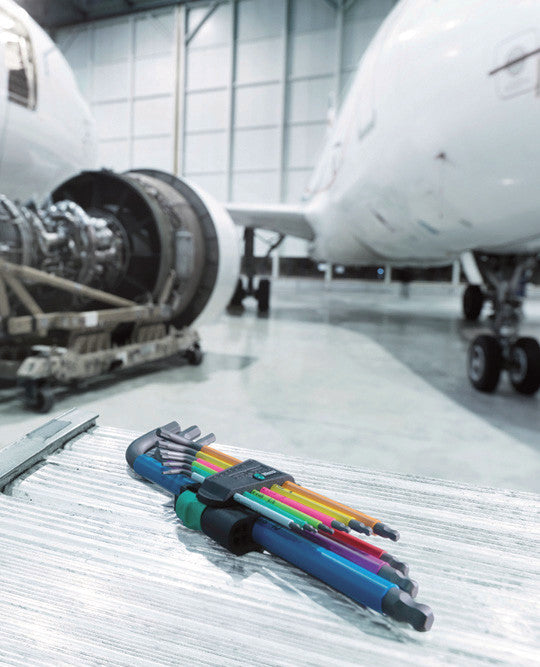 Wera Tools - 950/9 Hex-Plus Multicolour HF 1 L-key set, metric, BlackLaser, with holding function