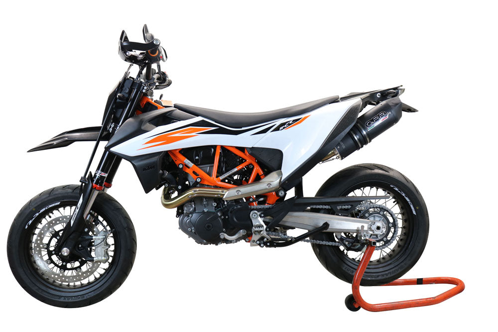 GPR-Exhaust---Furore-Evo4-Nero-Slip-on-for-Enduro-690-R-from-2021-to-2024-dB-Killer-Link-Pipe-Catalyst