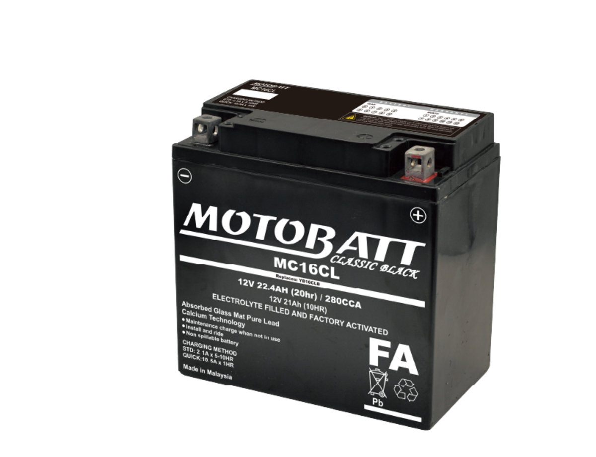 Motobatt - Classic Black Battery (MC16CL)